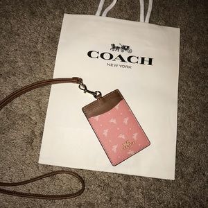 Coach Leather ID Lanyard